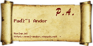 Paál Andor névjegykártya