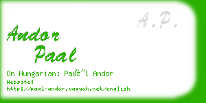 andor paal business card